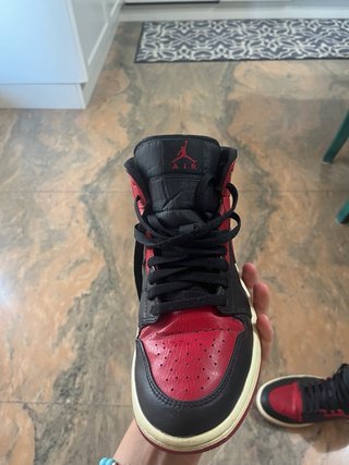 Jordan 1 Scarpe da Ginnastica Rosse e Nere