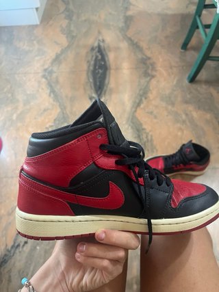 Jordan 1 Scarpe da Ginnastica Rosse e Nere