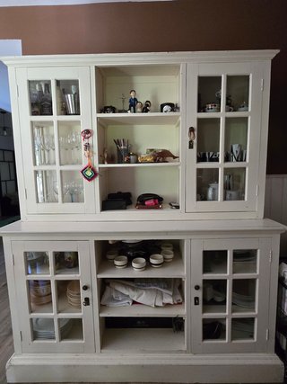 Alacena blanca 4 puertas cristal