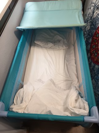 Cuna de viaje plegable azul