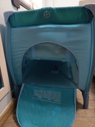 Cuna de viaje plegable azul
