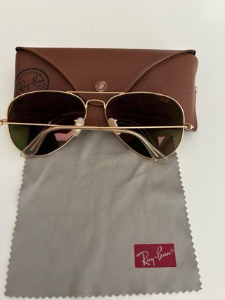 Gafas Ray-Ban Aviator Flash Doradas Rojas