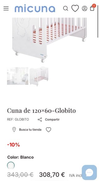 Culla Micuna modello sweet globito