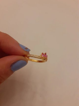 Anello Corona Pandora Rosa e Dorato