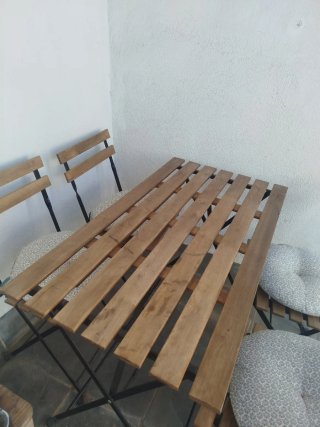 Mesa y 4 Sillas Ikea TÄRNÖ con cojines