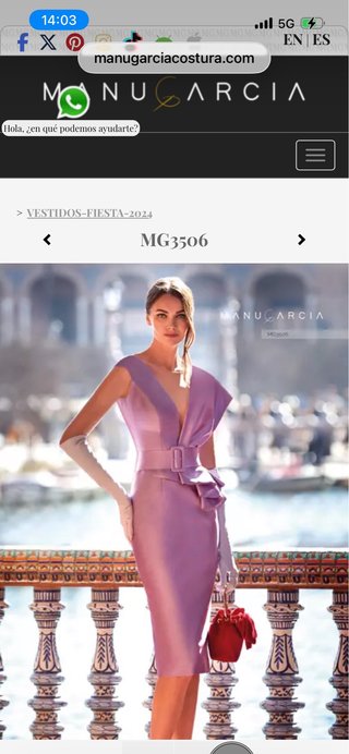 Vestido Manu Garcia fiesta cóctel midi