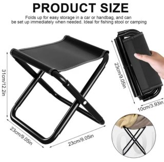 Taburete Plegable Portátil Negro