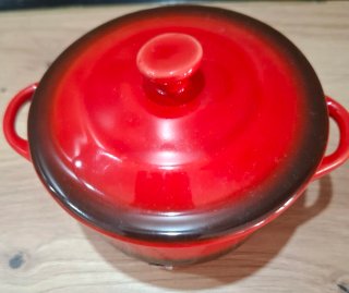 Set di 2 piccole pentole in ceramica rossa