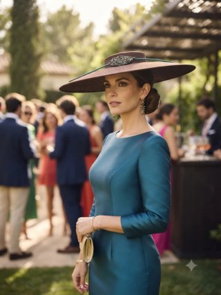 Pamela de ala ancha marrón y verde
