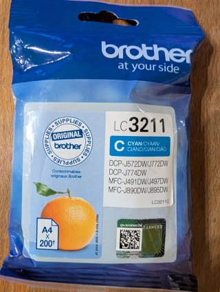 Cartucho Tinta Original Brother LC3211 Cian