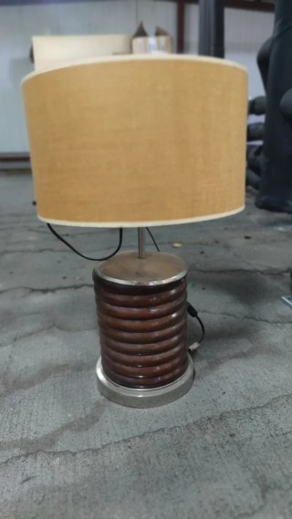 Lámpara Mesa Vintage Madera y Metal