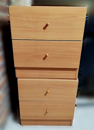 Mesitas de noche de madera con 2 cajones