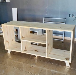 Mueble TV madera pino macizo a medida
