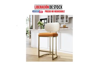Taburete Bar y cocina con Respaldo / Cuero Metal