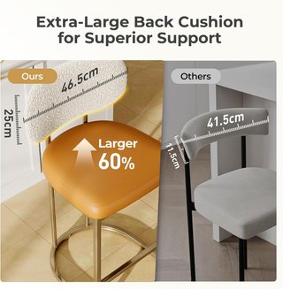Taburete Bar y cocina con Respaldo / Cuero Metal