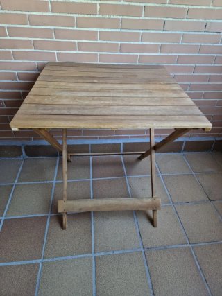 Mesa y 2 Sillas Exterior Madera Plegables