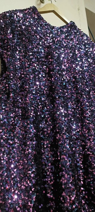 Vestido lentejuelas morado Zara Talla XL