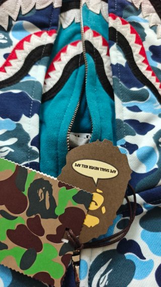 Felpa BAPE abc Camo Shark Full Zip Blu