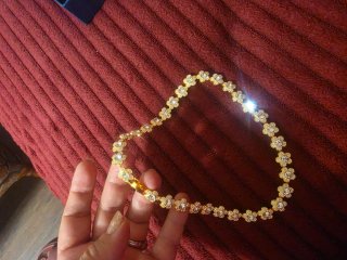 Collar Swarovski Flor Dorado