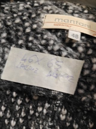 Giacca di lana nera e grigia