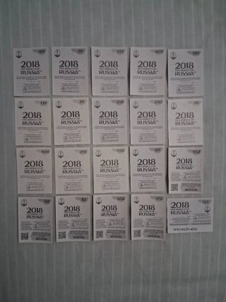20 cromos Mundial Rusia 2018