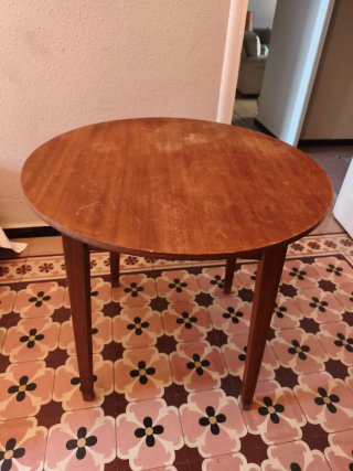 Mesa camilla redonda de madera