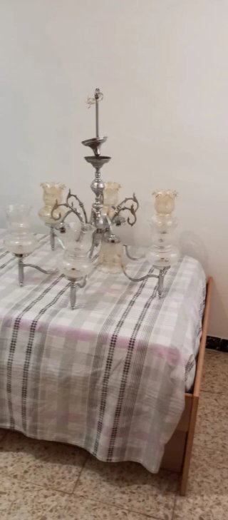 Lámpara antigua metal plateado