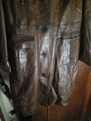 Cappotto in pelle vintage Vera Pelle Marrone