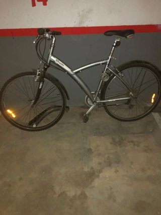 Bicicleta de montaña plateada