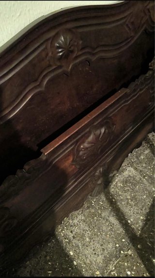 Cama antigua madera 1920 cabecero pie