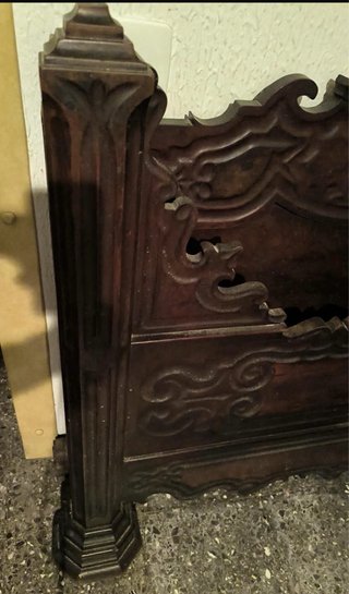 Cama antigua madera 1920 cabecero pie