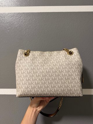 Borsa Michael Kors monogram beige e oro