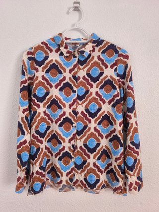Camisa de seda estampada