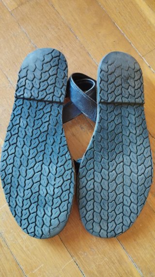 Sandalias Menorquinas piel azul marino