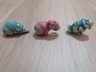 Lote 3 figuras Kinder Totems Animales años'90