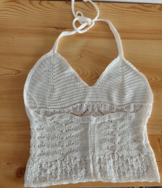 Top de hilo blanco halter