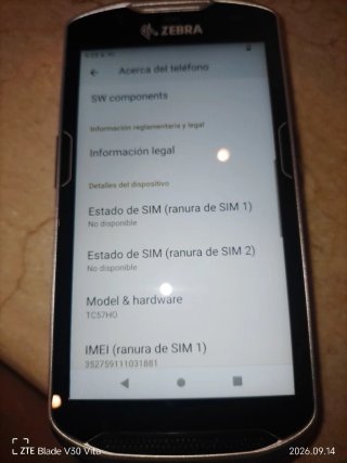 Zebra TC57 PDA Móvil