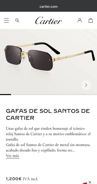 Gafas Cartier Santos Originales Doradas Marrones