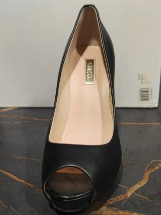 Zapatos Guess Tacón Peep Toe Negros