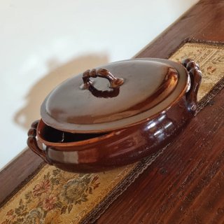 Pirofila in terracotta smaltata Vulcania