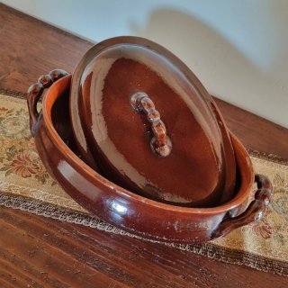 Pirofila in terracotta smaltata Vulcania