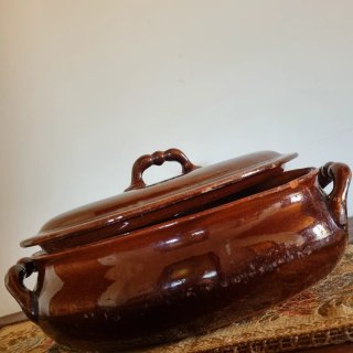 Pirofila in terracotta smaltata Vulcania