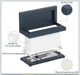 2 Apliques LED Exterior 24W