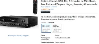 Amplificador Donner 6 Canales 1000W Negro