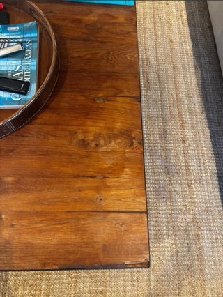 Mesa de centro madera maciza hierro industrial