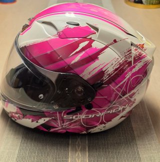Casco Scorpion Talla XS Rosa y Blanco