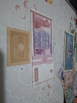 2 Billetes Rumanía 10000 Lei