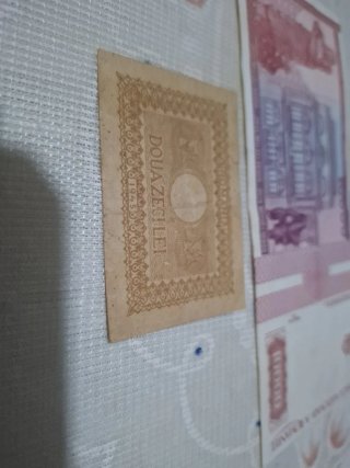 2 Billetes Rumanía 10000 Lei
