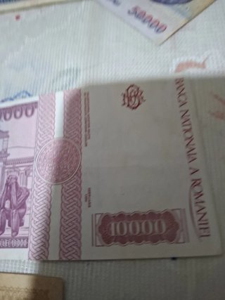 2 Billetes Rumanía 10000 Lei