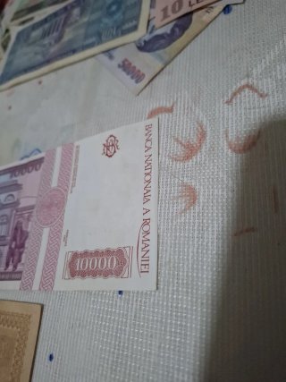 2 Billetes Rumanía 10000 Lei